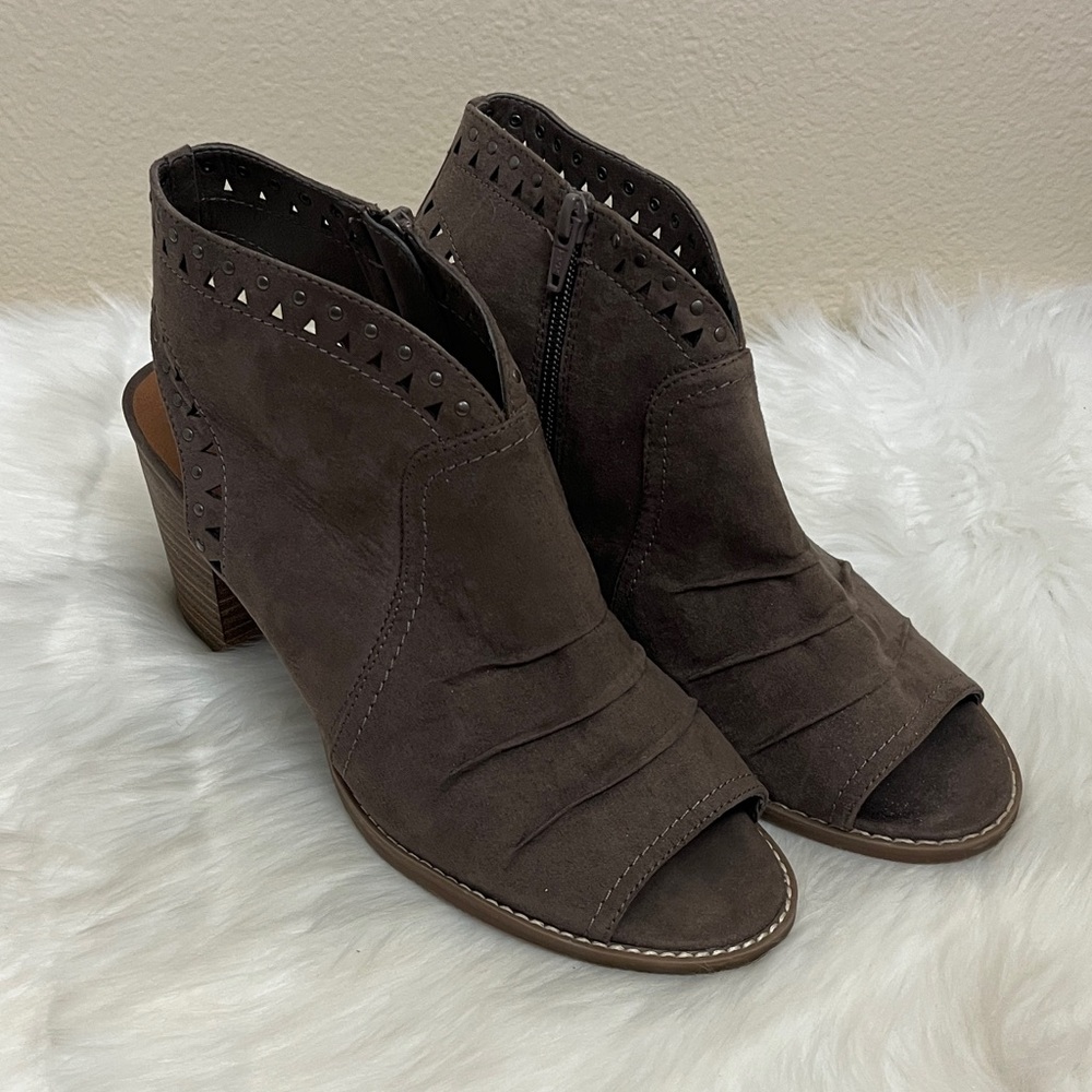 Sonoma Goods For Life Vitalize Ortholite Brown Peep-Toe Ankle Boots
